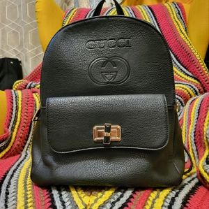 Faux leather backpack